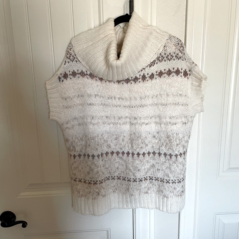 Free People Fair Isle Snow Bunny cowl oversized sweater Alpaca Wool Blend